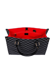 Checkered black everyday handbag