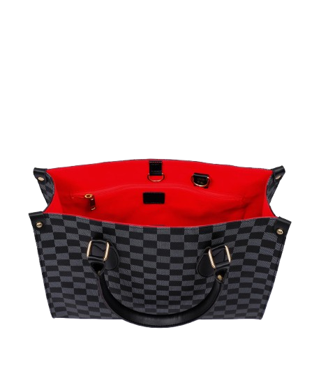 Checkered black everyday handbag