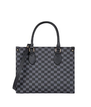 Checkered black everyday handbag