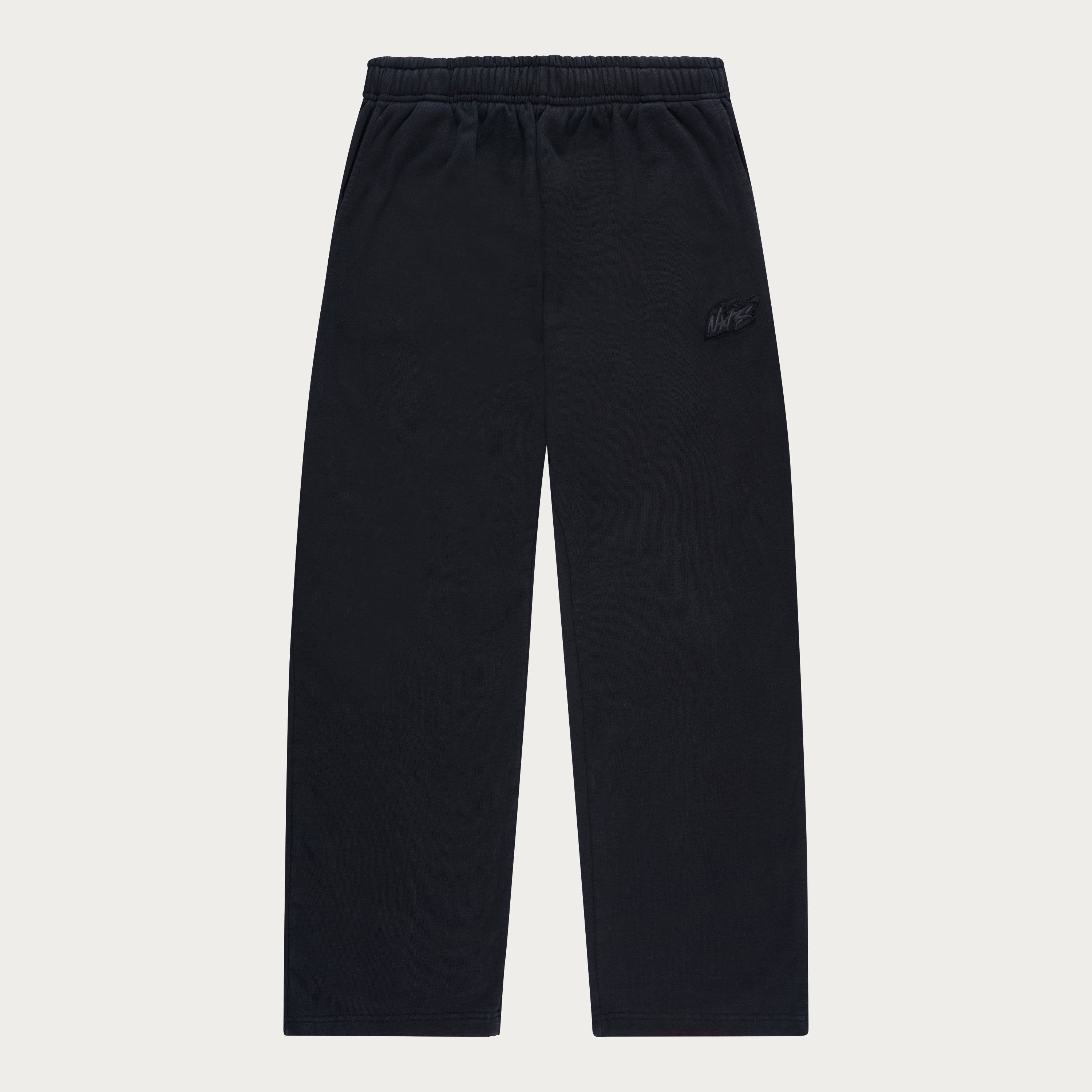 BLACK BASIC OPEN LEG JOGGER