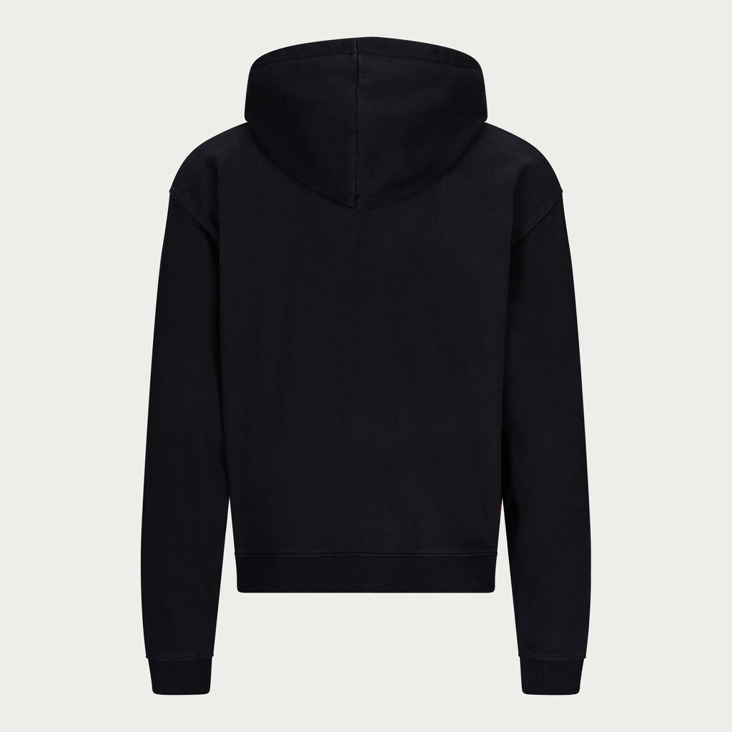 BLACK BASIC ZIP HOODIE
