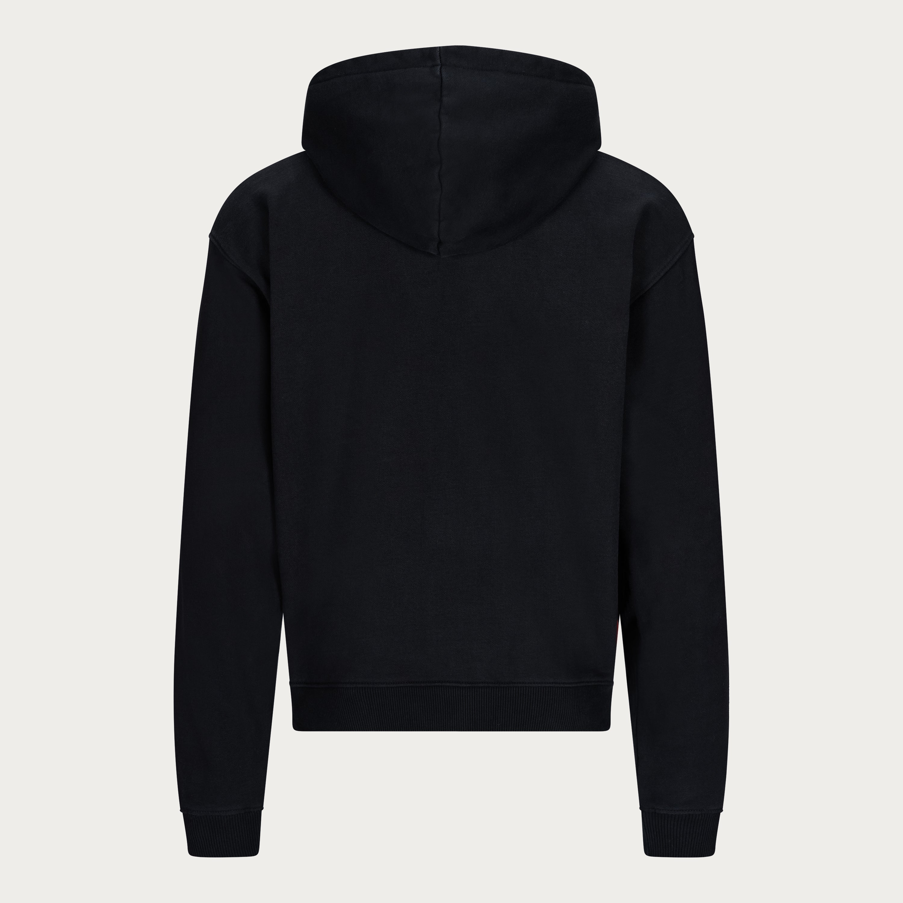 BLACK BASIC ZIP HOODIE