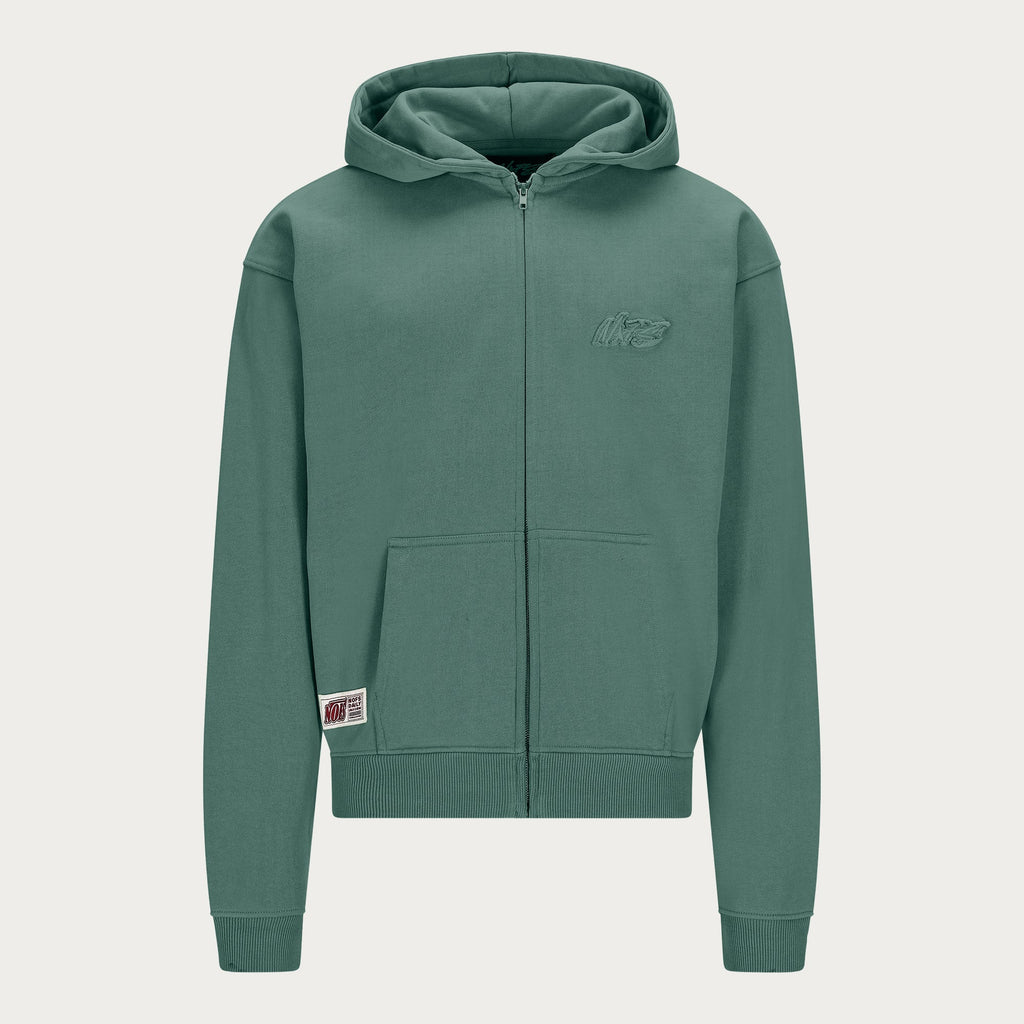 DARK GREEN BASIC ZIP HOODIE
