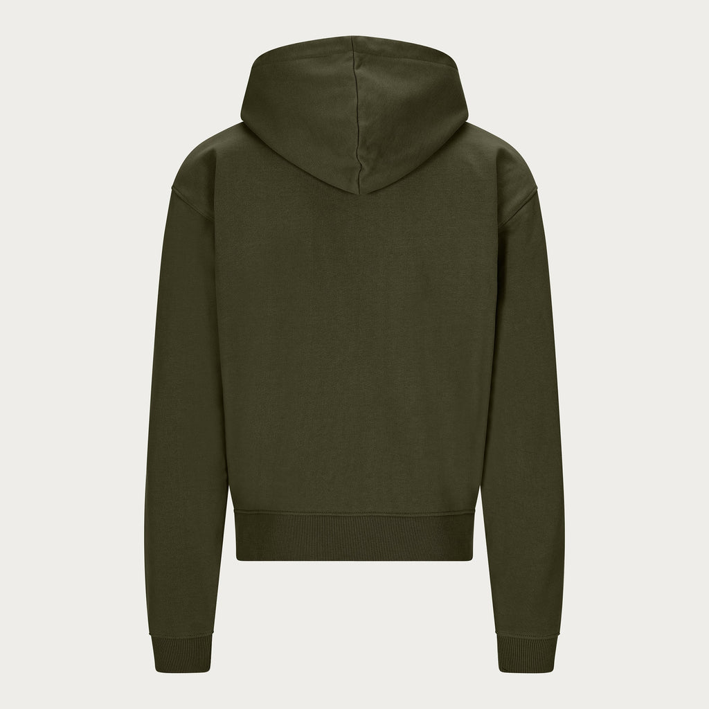 DARK OLIVE BASIC ZIP HOODIE