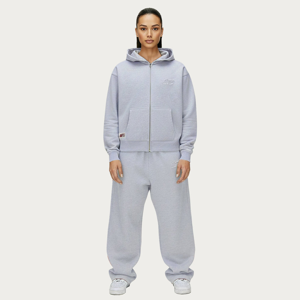 GREY BASIC ZIP HOODIE