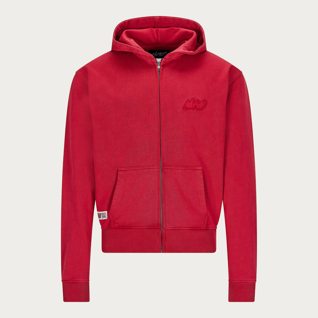 RED BASIC ZIP HOODIE