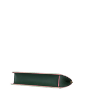 Evening handbag in army green with a snap wrap