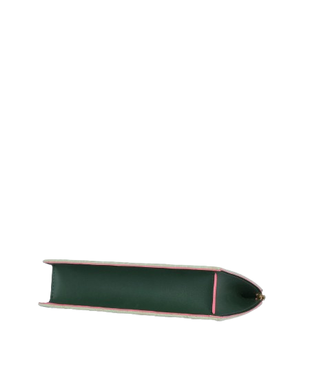 Evening handbag in army green with a snap wrap
