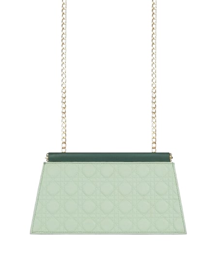 Evening handbag in army green with a snap wrap