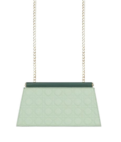 Evening handbag in army green with a snap wrap