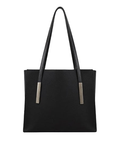 Long-handled black suede shoulder bag with zipper