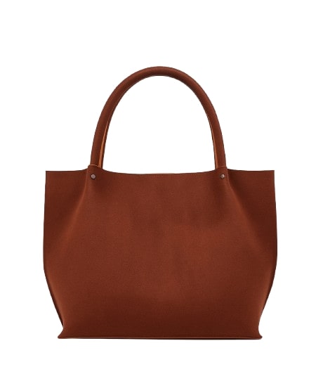 Brown suede tote bag