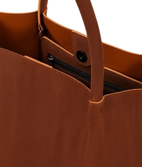 Brown suede tote bag