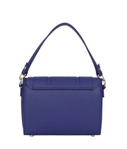 Cross-body blue top-handle bag