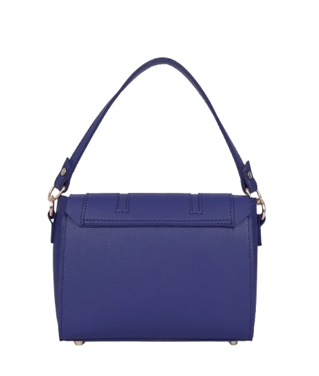 Cross-body blue top-handle bag