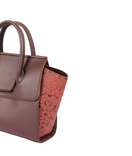 Trapeze handbag in dark brown