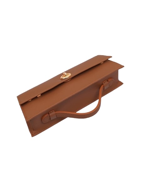 Long tan clutch bag