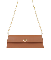 Long tan clutch bag