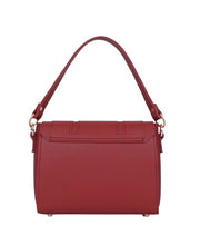 Cross-body red top-handle bag