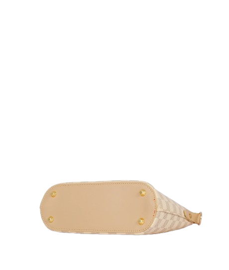 Off-white cross-body bag with a checkered dome