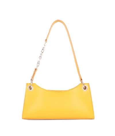 Long chain handle purse in yellow
