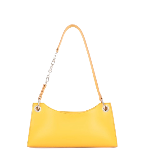 Long chain handle purse in yellow