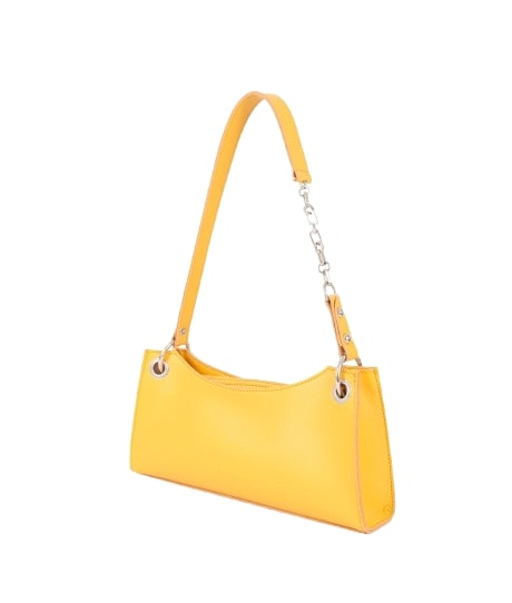 Long chain handle purse in yellow